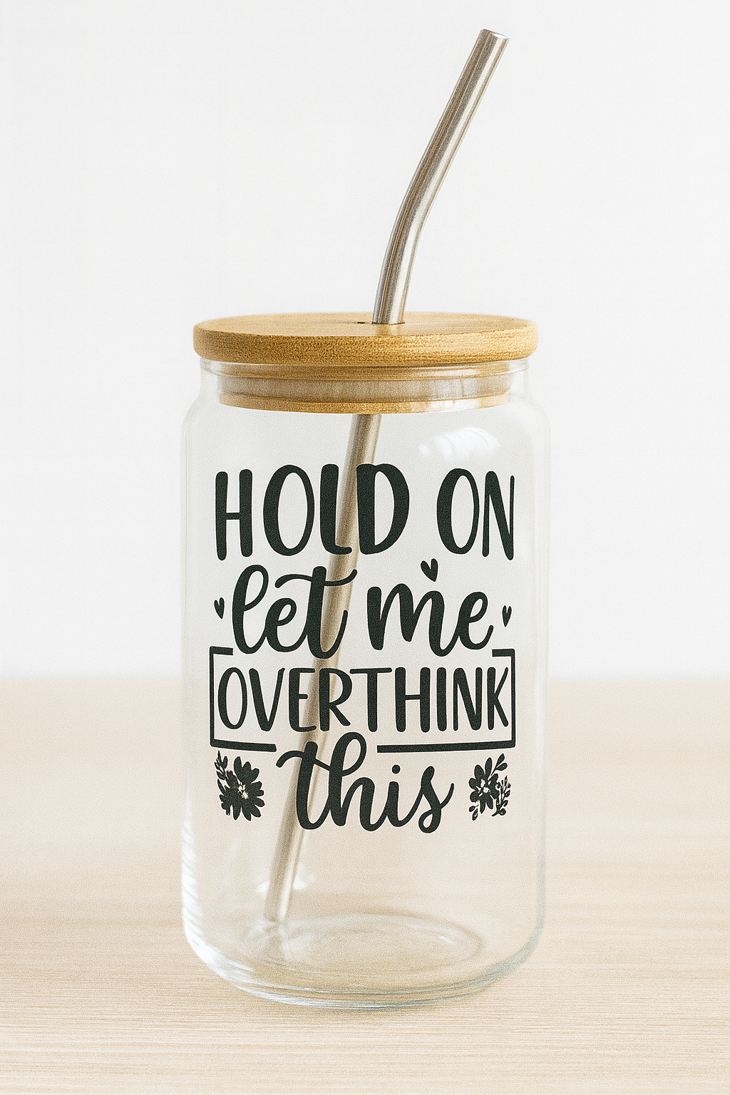 Bamboo lid 16oz glass cups